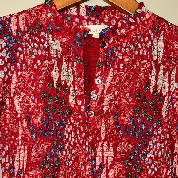 Ann Taylor Loft Red Paisley/Floral Maxi Dress size 00P - Picture 7 of 10